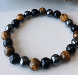 Pulsera Combinada (Obsidiana, Ojo de Tigre, Hematita)